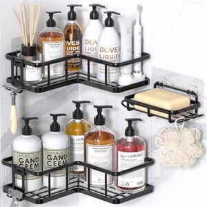 Corner Shower Caddy 3 Pack Adhesive Rustproof Stainless Steel Bathroom Shelf
